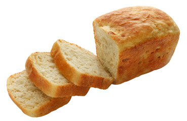 Loaf of fresh delicious bread, cut out