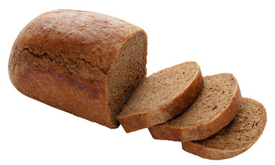 Fresh delicious rye bread, cut out