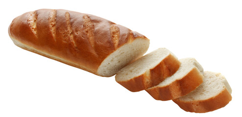 Loaf of fresh delicious bread, cut out