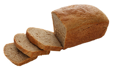 Fresh delicious rye bread, cut out