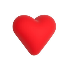 3d red heart shape isolated on transparent