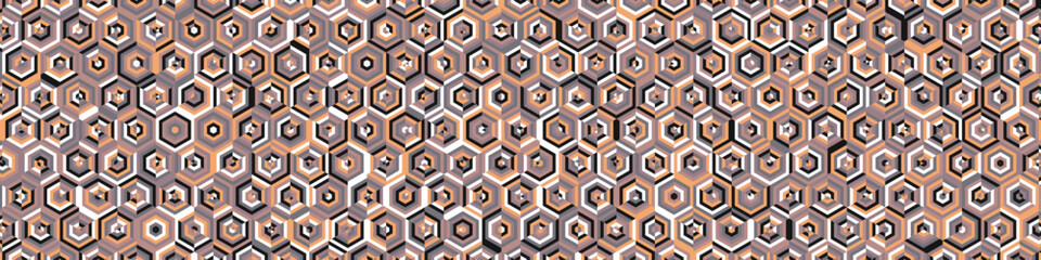  Hexagonal Maze pattern abstract illustration