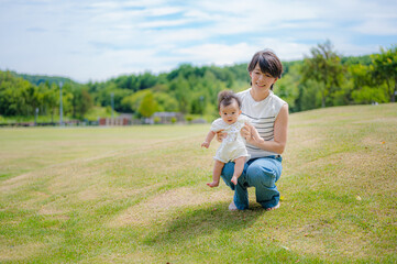 暖かい日の公園