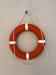 rescue ring mounted on a concrete wall