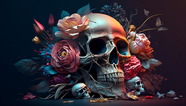 Skull Abstract Digital Art Wallpaper 4K Wallpaper iPhone HD Phone 5400f