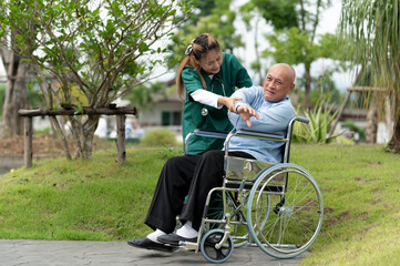 Caring for the elderly in nursing homes.