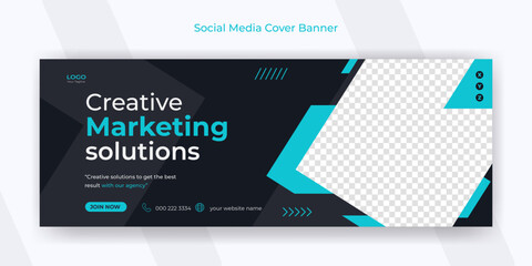 Creative marketing agency social media banner or social media template