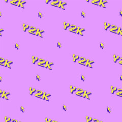 y2k pattern, 2000s, 1990s, nostalgia, cursor, trendy vector illustration - obrazy, fototapety, plakaty