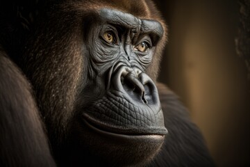 Obraz premium Illustration of a wild animal - Gorilla - Created with Generative ai