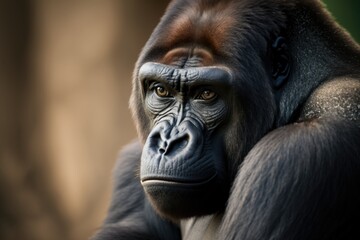 Obraz premium Illustration of a wild animal - Gorilla - Created with Generative ai