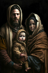 Little Jesus Christ and the holy family. AI generativ. © Dar1930
