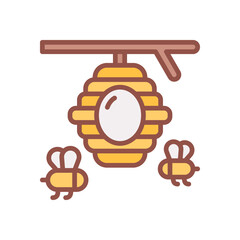 bee house icon for your website design, logo, app, UI. 