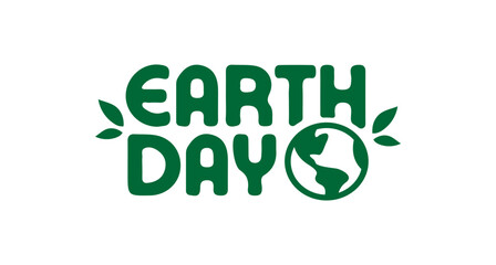 Earth day logo design with planet icon. Eco friendly design.