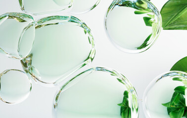 透明感が美しい 緑と水滴の背景素材, 環境 アブストラクト エコ 空間...