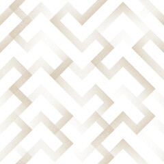 Intricate Modern Linear Geometric Ornament Seamless Pattern Dot Work Background. Intertwined Lines Maze Structure Dotted Grainy Subtle Transparent Texture. Halftone Art Repetitive Beige Wallpaper