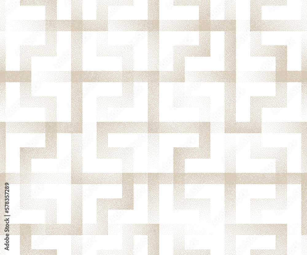 Poster intricate labyrinth linear seamless pattern transparent geometric abstraction. grainy grit faded cor