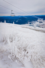 empty chair lift, ski activity, winter landscape