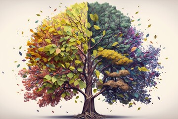 Obraz na płótnie Canvas tree with colorful leaves