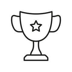 Goblet Line Icon. Trophy Cup for Winner Success in Contest Linear Pictogram. Award in Sport Championship Outline Sign. Leadership, Champion Symbol. Editable Stroke. Isolated Vector Illustration