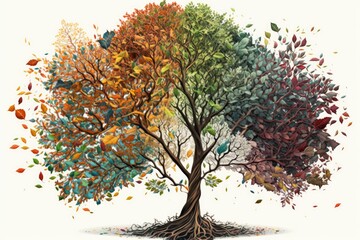 Obraz na płótnie Canvas tree with colorful leaves