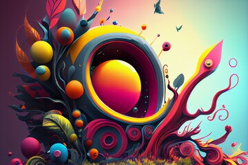 Colorful Art Illustration. Generative AI