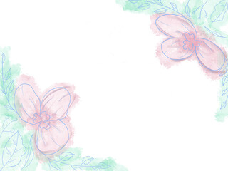 Orchid watercolor background kids style