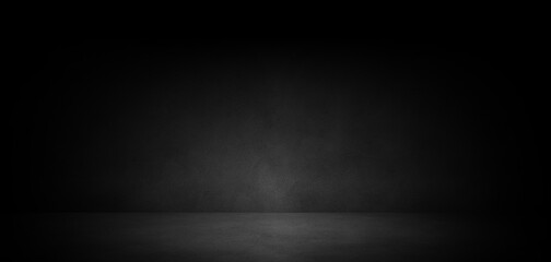 Empty dark abstract concrete room background with copy space for mock up, product display or banner design. - Powered by Adobe