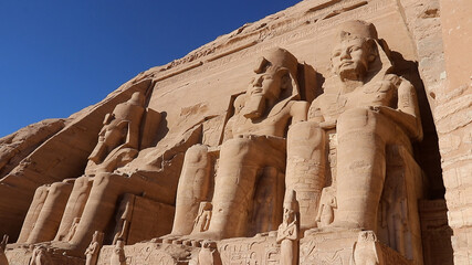 Four colossal statues of Ramesses II at Abu Simbel