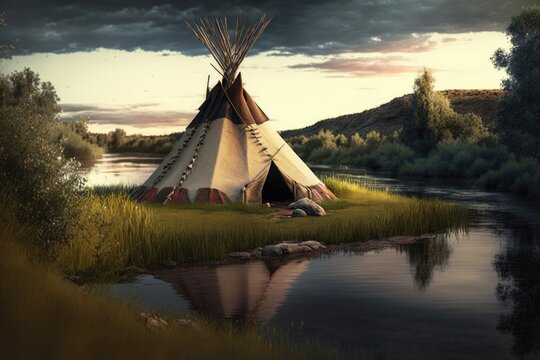 Traditional native american teepee - embracing the history and culture of indigenous peoples. Generative AI