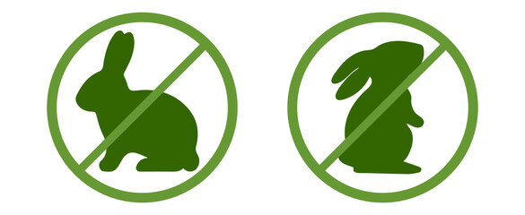 not tested on animals. Animal cruelty free symbol design. Product not tested on animals sign with bunny rabbit stamp. Vector illustration.