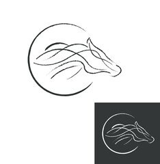 Simple Horse Vector Icon Logo