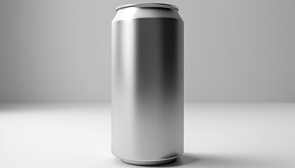 Alluminum drink can on white background