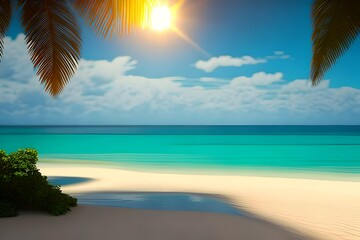 beautiful background with brazilian beach landscape theme, summer, high detail, octane render, 32k, UHD, generative AI