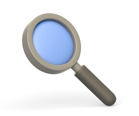 Realistic 3d icon of magnifying glass