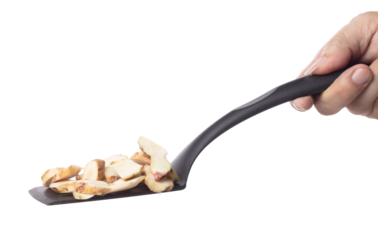 Galangal fall fly in turner, fresh vegetable spice galangal falling. Organic fresh herbal galangal root head cut chop slice, close up texture. White background isolated freeze motion high speed