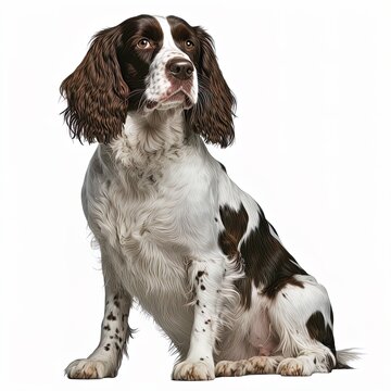 english springer spaniel isolated on white background. generated by AI