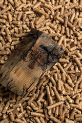 Production of wood pellets. A type of wood fuel. Used in boilers of central heating systems
