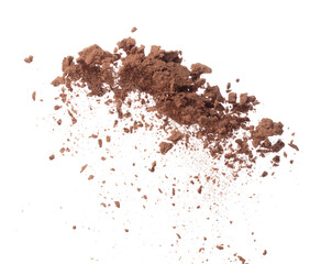 Cocoa powder fall fly in mid air, Cocoa powder floating explosion. Cocoa powder Chocolate chip...