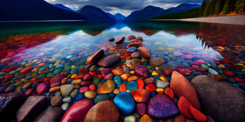 Lake McDonald colorful stones