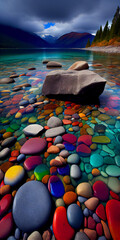 Lake McDonald colorful stones