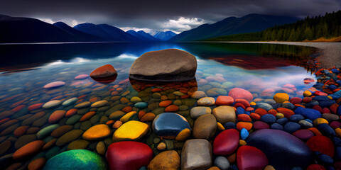 Lake McDonald colorful stones