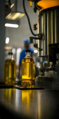 Obraz na płótnie Canvas Factory for the production of edible oils a shallow depth of field. Selective focus. Created with Generative AI technology