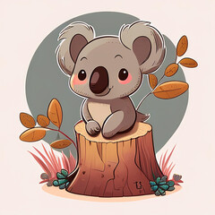 
koala on the tree logo - Created with Generative AI Technology