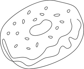Glazed Donut Line art dessert