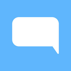 White speech bubbles vector element on blue background, Text balloon, Vector icon.