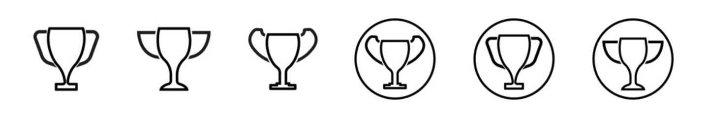 Cup winner icon. Champion trophy illustration. Goblet vector symbol. Winner award sign.