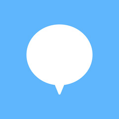 White speech bubbles vector element on blue background, Text balloon, Vector icon.