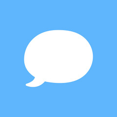 White speech bubbles vector element on blue background, Text balloon, Vector icon.