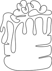 Birthday cake Line art dessert