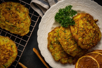 Zucchini pancakes: homemade, homegrown, and healthy.